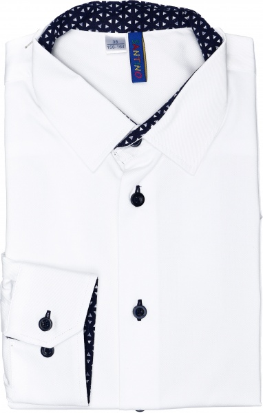 Рубашка р.158 белый с синим 1129/322 