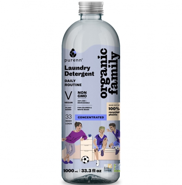 Гель для машинной стирки ORGANIC FAMILY Daily routine с малиной 1 л 