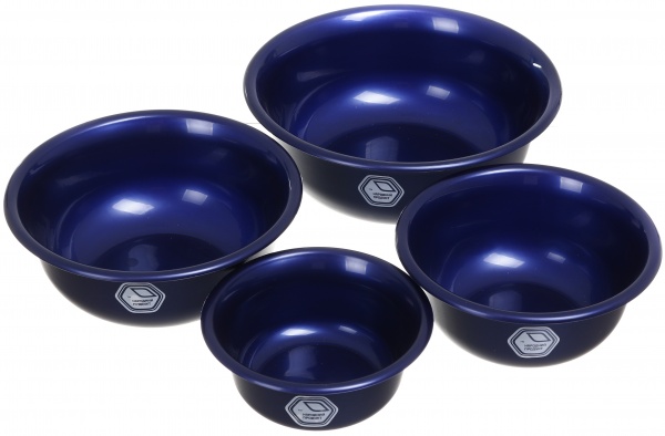 Набір мисок 4 шт (0,7+1,5+2+3 л) пластик синій Народний продукт