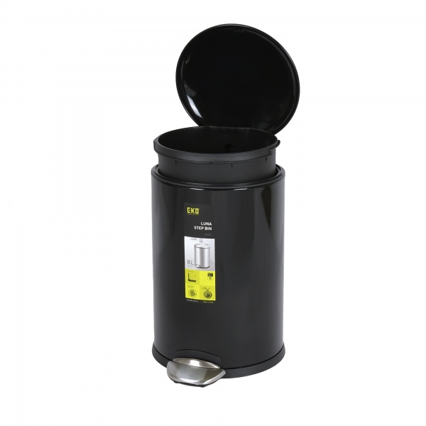 Ведро с педалью Eko LUNA 8 л черное