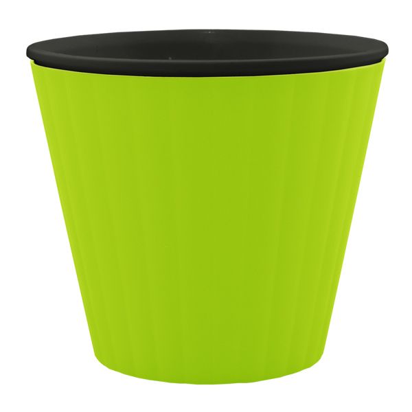 Горшок пластиковый Алеана Ибис круглый 1,6л оливковый с черным (114034) 