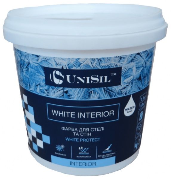 Фарба водоемульсійна UniSil White interior мат білий 3,5кг 