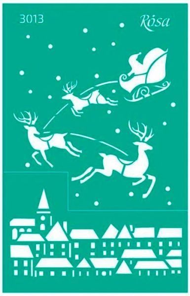Трафарет многоразовый самоклеящий №3013 серия Новый год 130х200 мм Rosa Talent
