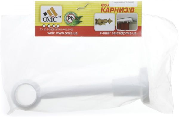 Держатель для карниза ОМиС 1 шт. одинарный наборной d28 мм белый 