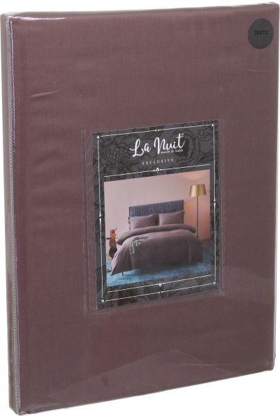Простынь Mono brown D 240x260 см коричневый La Nuit 