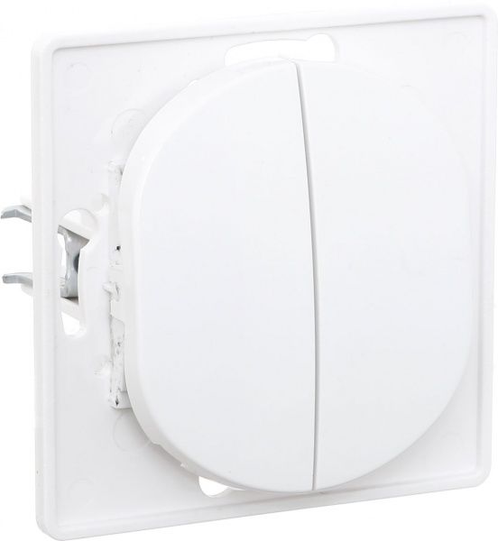 Вимикач двоклавішний Aling-Conel Eon без підсвітки 10 А 250В білий E606.0