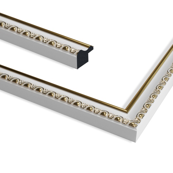 Рамка для фотографии со стеклом MARCO decor 1713 1 фото 21х30 см белый с золотистым 