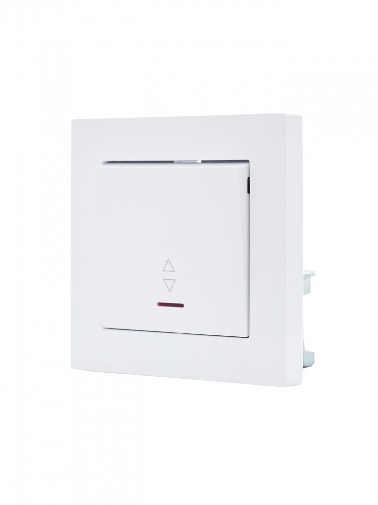 Выключатель проходной одноклавишный Lezard Vesna с подсветкой белый 742-0288-114