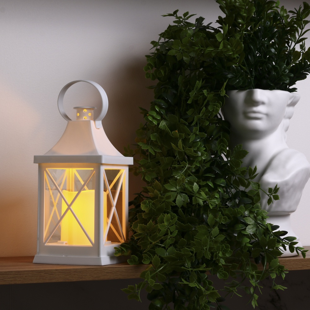 Свічка -ліхтар LED білий 21х10х10 см пластиковий Pako-If