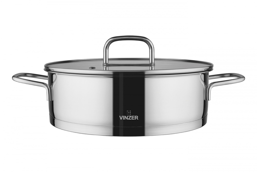 Сотейник с двумя ручками и крышкой Vinzer Glossy Line 3,2 л 50046