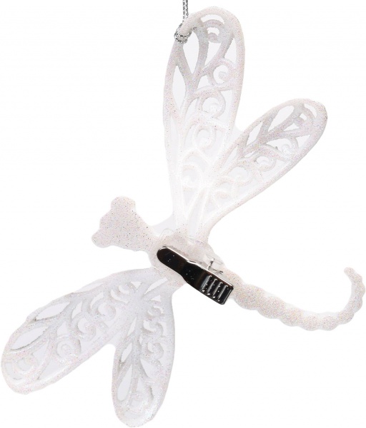 Декоративная подвеска Global Treasure Стрекоза 4 см белый EPI-P141202