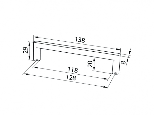 Меблева ручка накладна DC DL 42/128 G2 128 мм хром