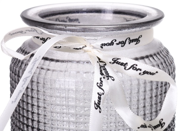 Ваза стеклянная серая Crystal Alison 18 см YIWU