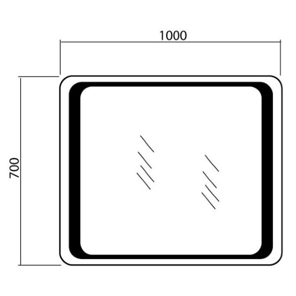 Зеркало Aqua Rodos Омега 100х70 с подсветкой АР000018504