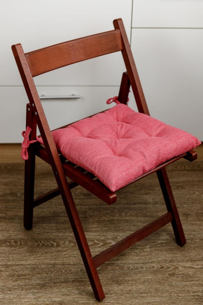 Подушка на стілець Chenilla рожева 40х40 см Прованс