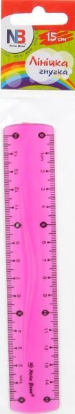 Линейка гибкая 15 см розовая Nota Bene