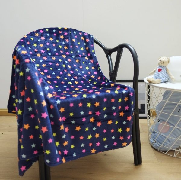 Плед Звезды 100x120 см темно-синий 