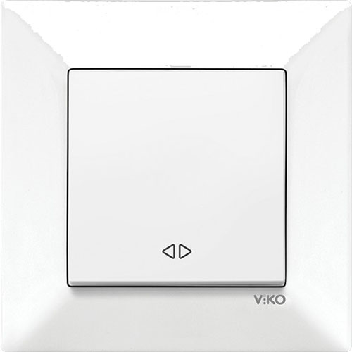 Выключатель реверсивный одноклавишный Viko Meridian без подсветки белый 90970031-WH