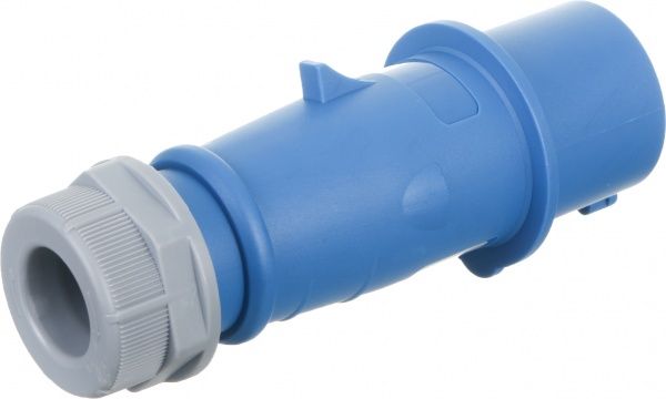 Вилка електрична силова із заземленням Expert 2p+PE (013) 220В 16А IP44 сірий