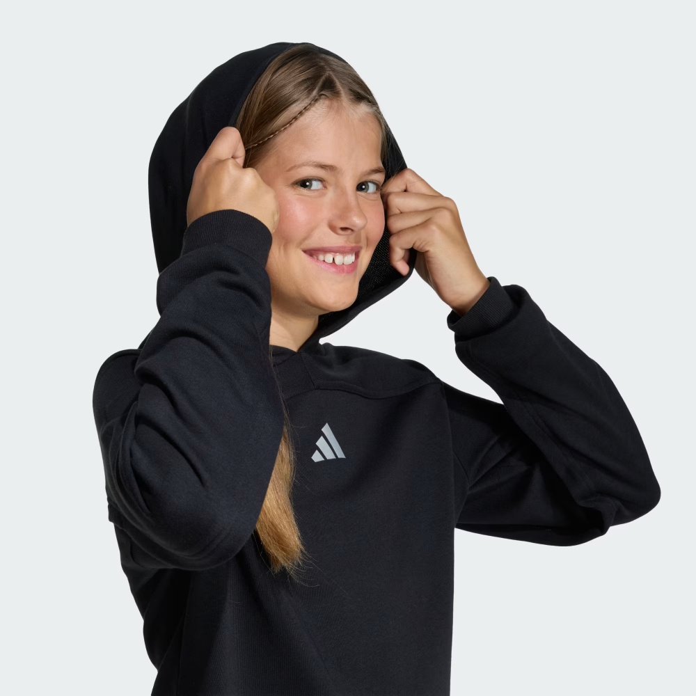 Джемпер Adidas JG GLAM SWT BLACK/SILVMT KB7047 р.128 чорний