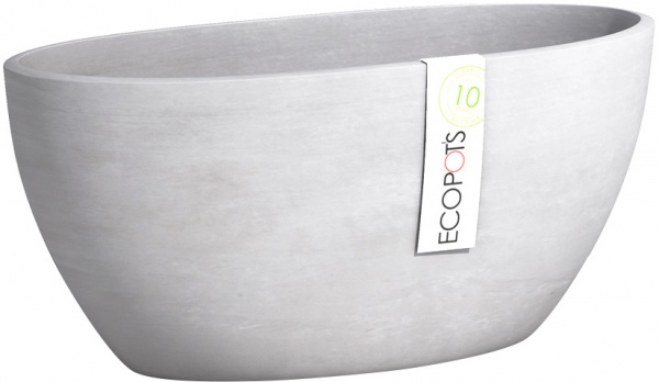 Кашпо EcoPots София овальный 2,7л светло-серый 