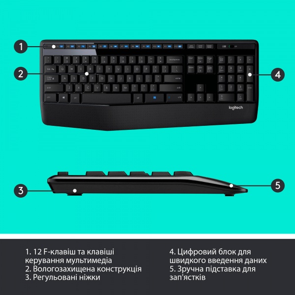 Комплект клавіатура та миша Logitech Wireless Combo MK345 (L920-006489) 