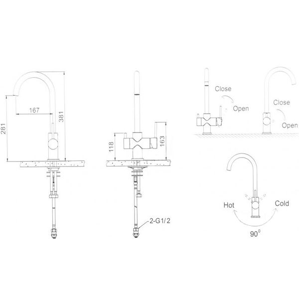 Змішувач для кухні EGO Slim F05040003201