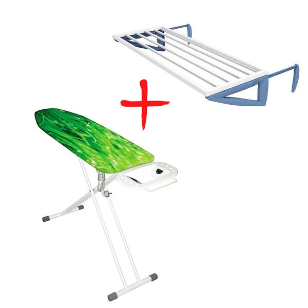 Комплект Гладильная доска Eurogold 120x38 см + Сушилка для белья Pliko 3,5 м.