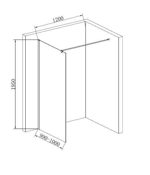 Душові двері Mixxen Brugge 1000x1950 MXOB0635BL