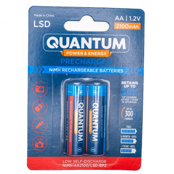 Аккумулятор Quantum Ni-MH с низким саморозрядом LSD 2100 мА/г AA (пальчиковые) 2 шт. 
