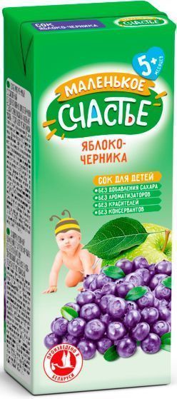 Сок Маленькое счастье Яблоко-Черника 0,2 л 4813163001687
