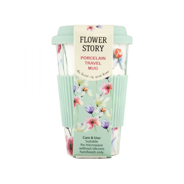 Чашка з кришкою Flower story Rose 440 мл 21-279-062 Keramia