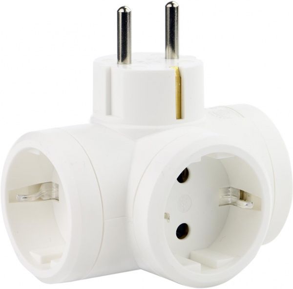 Трійник Legrand 3x2К+З 3 гн. білий 50662 