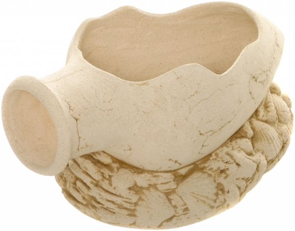 Кашпо шамотне Амфора нахилена 183 фігурний кремовий 