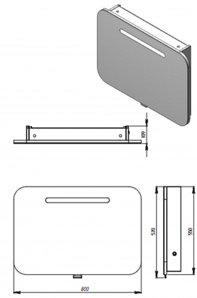 Дзеркальна шафа ЮВЕНТА Prato PrM-80 біла