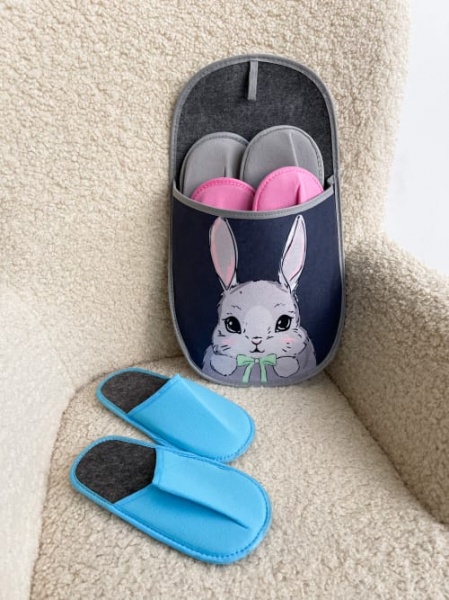 Набір капців для гостей La Nuit Rabbit 5 пар 8158 сірий із малюнком 