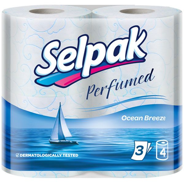 Туалетная бумага Selpak Perfumed Ocean Breeze трехслойная 4 шт.