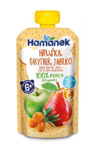 Пюре Hamanek Яблуко з грушею і обліпихою 100 г 