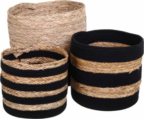 Корзина Countryside 38х34 см черно-бежевый