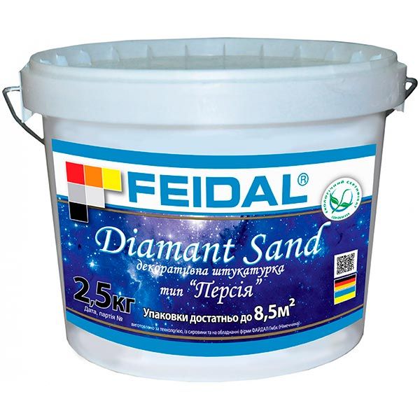 Декоративна штукатурка Feidal Diamant Sand Персія 2.5 кг білий
