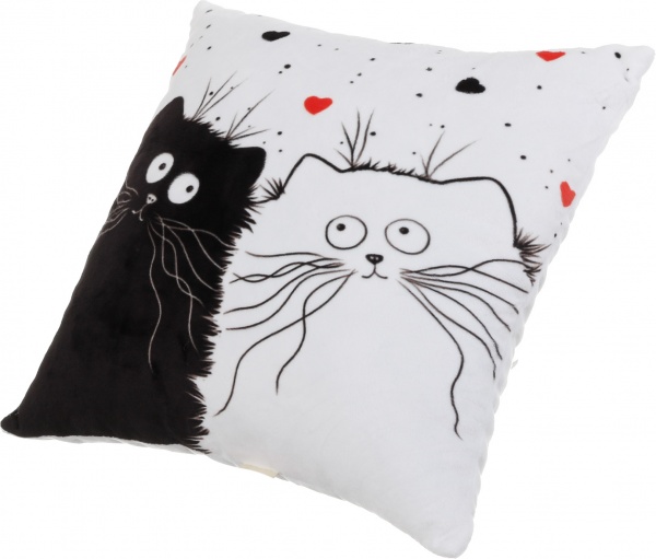 Подушка декоративна Валентинка Пара котів 37x37 см Анна 