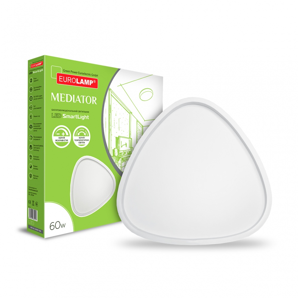 Світильник стельовий Eurolamp Smart Light 60 Вт білий LED-SL-60W-T40