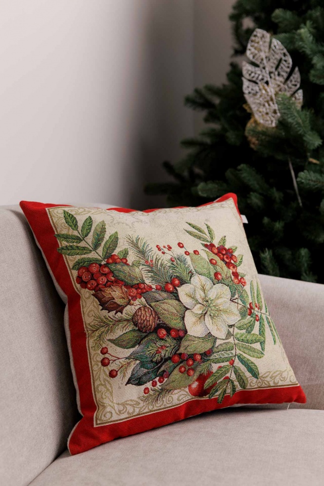 Подушка декоративная Рождественский букет 45x45 см La Nuit