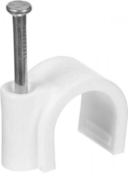 Скоба ElectroHouse круглая 8 мм 100 шт./уп. EH-WKG-06 белый 