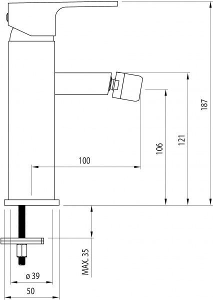 Змішувач для біде Deante Savory BCX 031M