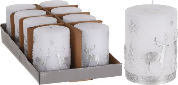 Свічка декоративна срібна 7х9 см