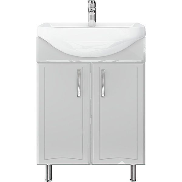 Тумба напольная Water House Прайм 60 МДФ серый глянец под умывальник Прокси 60