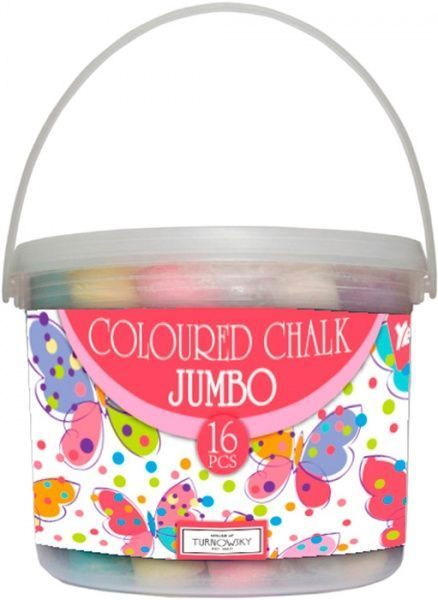 Крейда кольорова 16 шт. JUMBO в відрі YES