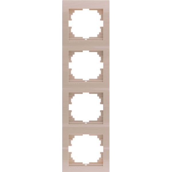 Рамка четырехместная Lezard DERIY вертикальная кремовый 702-0300-154