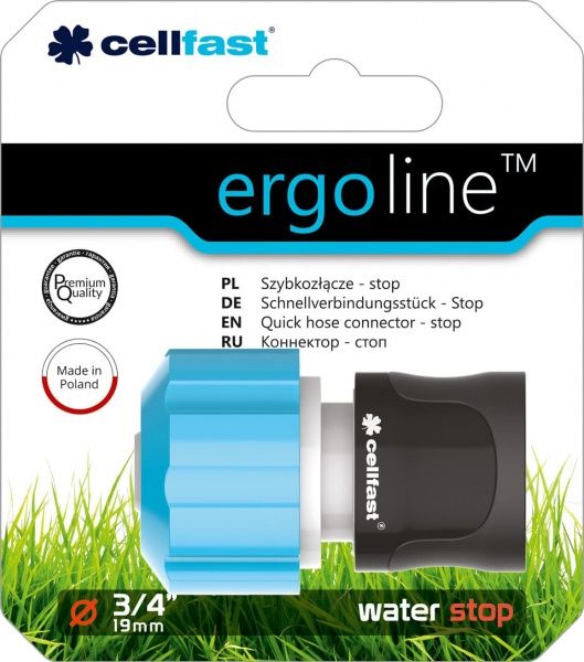 Коннектор с аквастопом Cellfast Ergo 3/4'' 53-125